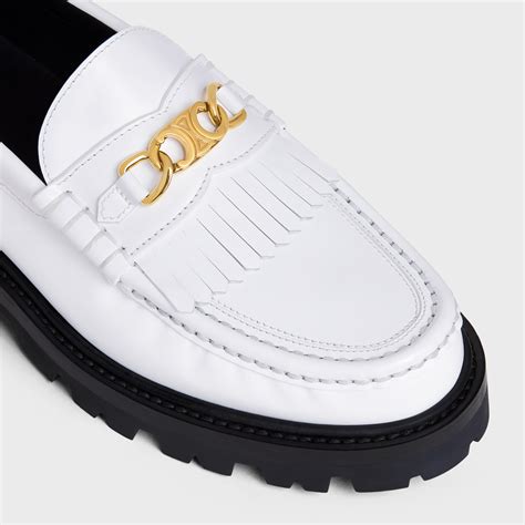 celine white loafers|second hand fur Celine sandals.